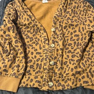 Rosio Brown Leopard Print Cardigan